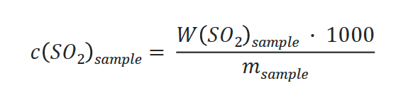 concentration of SO2 equation